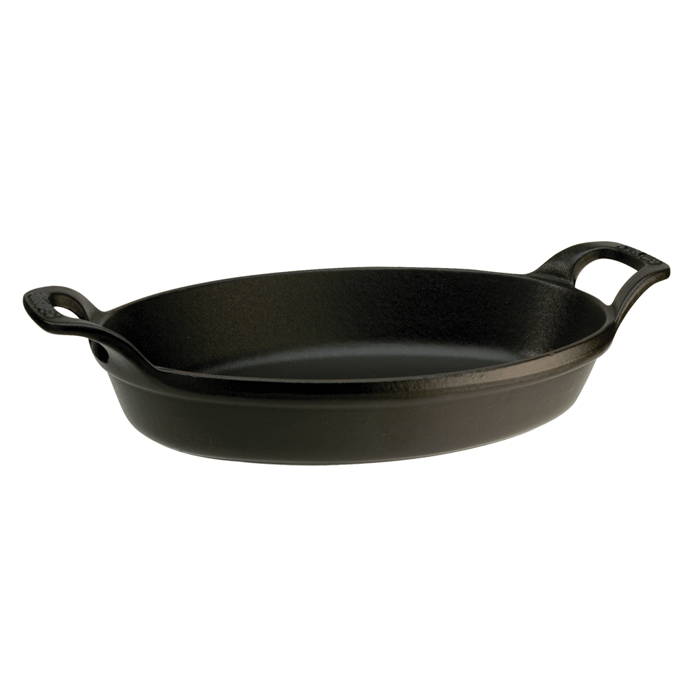 Staub Cast Iron - Fry Pans/ Skillets 11-inch, Fry Pan Wooden Handle, black  matte